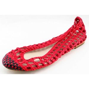 Pedder Red Smoking Flats Red Synthetic Women Shoes Size‎ 36 M